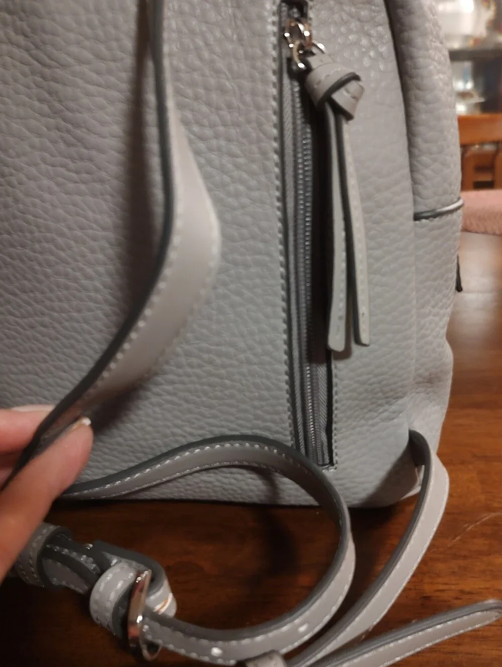 Fiorelli Light Gray Pebbled Mini Backpack